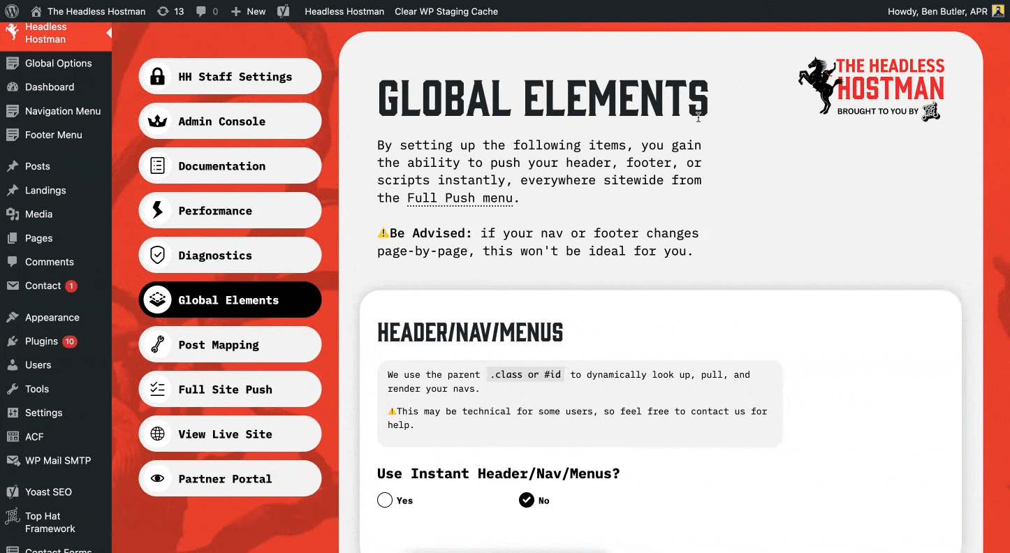 Instant navigation and footers