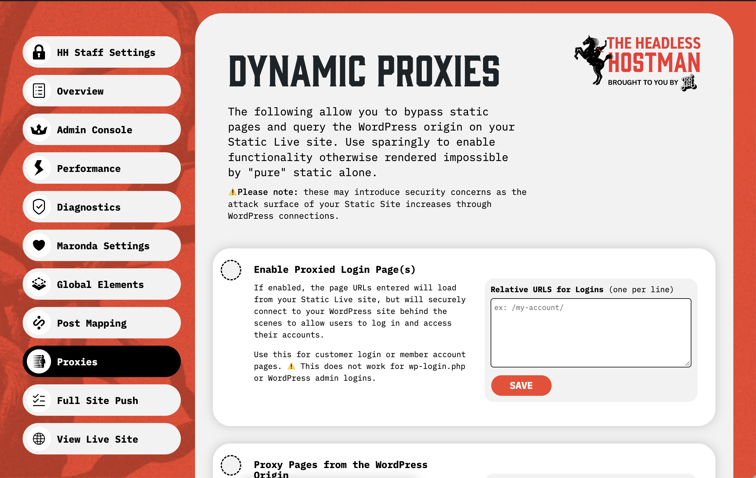 Dynamic proxies in Static WordPress